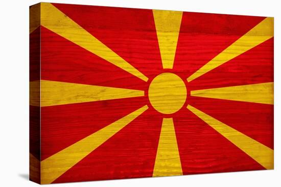 Macedonia Flag Design with Wood Patterning - Flags of the World Series-Philippe Hugonnard-Stretched Canvas