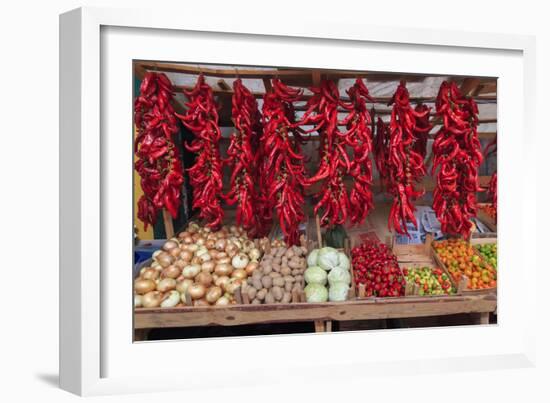 Macedonia, Lake Ohrid, Struga. Peppers and Vegatables for Sale at a Local Market-Emily Wilson-Framed Photographic Print