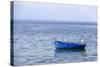 Macedonia, Ohrid and Lake Ohrid. Blue Fishing Boat-Emily Wilson-Stretched Canvas