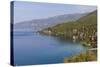 Macedonia, Ohrid and Lake Ohrid, Coastline Landscape-Emily Wilson-Stretched Canvas