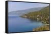 Macedonia, Ohrid and Lake Ohrid, Coastline Landscape-Emily Wilson-Framed Stretched Canvas