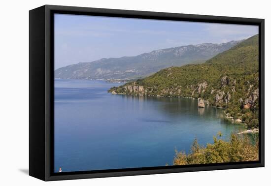 Macedonia, Ohrid and Lake Ohrid, Coastline Landscape-Emily Wilson-Framed Stretched Canvas