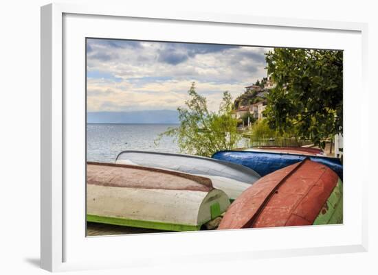 Macedonia, Ohrid, Boats on the Shore of Lake Ohrid-Emily Wilson-Framed Photographic Print