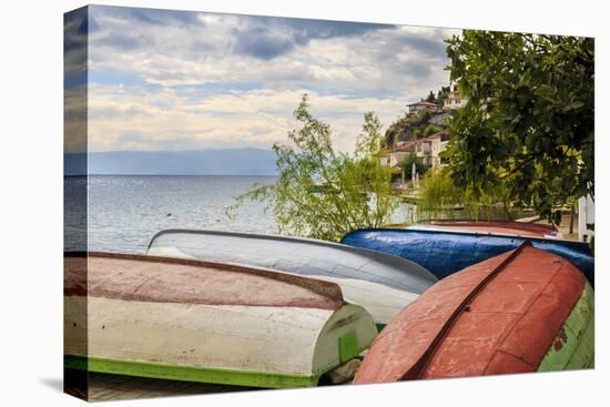 Macedonia, Ohrid, Boats on the Shore of Lake Ohrid-Emily Wilson-Stretched Canvas