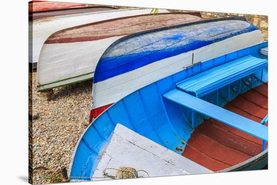 Macedonia, Ohrid, Close Up of Boats on the Shore of Lake Ohrid-Emily Wilson-Stretched Canvas