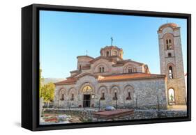 Macedonia, Ohrid, Lake Ohrid, Saint Panteleimon Monastery on Plaosnik-Emily Wilson-Framed Stretched Canvas