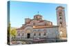 Macedonia, Ohrid, Lake Ohrid, Saint Panteleimon Monastery on Plaosnik-Emily Wilson-Stretched Canvas