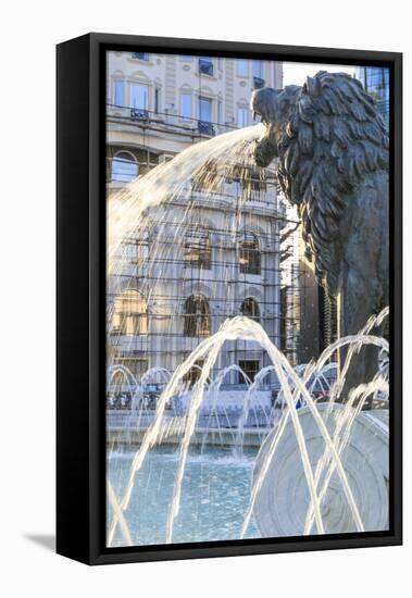 Macedonia, Skopje, Macedonia Square Fountain, Alexander the Great-Emily Wilson-Framed Stretched Canvas