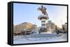 Macedonia, Skopje, Macedonia Square Fountain, 'Warrior on Horseback' Statue-Emily Wilson-Framed Stretched Canvas