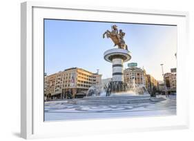 Macedonia, Skopje, Macedonia Square Fountain, 'Warrior on Horseback' Statue-Emily Wilson-Framed Photographic Print