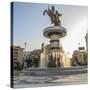 Macedonia, Skopje, Macedonia Square Fountain, 'Warrior on Horseback' Statue-Emily Wilson-Stretched Canvas