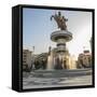 Macedonia, Skopje, Macedonia Square Fountain, 'Warrior on Horseback' Statue-Emily Wilson-Framed Stretched Canvas