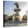 Macedonia, Skopje, Macedonia Square Fountain, 'Warrior on Horseback' Statue-Emily Wilson-Stretched Canvas