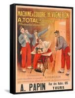 Machine a Coudre "H. Vigneron"', Poster Advertising Sewing Machines, c.1902-Etienne Albert Eugene Joannon-Navier-Framed Stretched Canvas