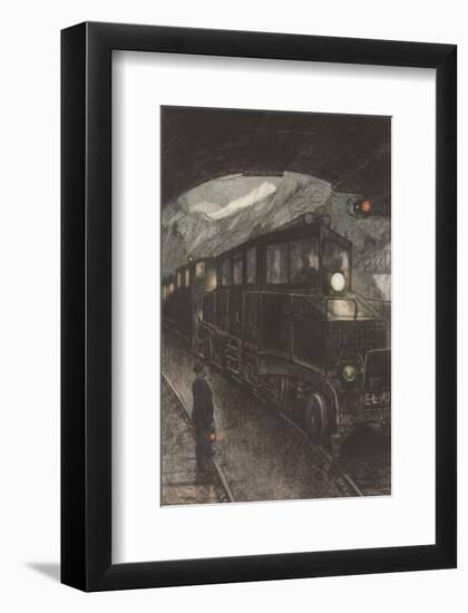 Machine Cycle: Electric Locomotive-Hans Baluschek-Framed Art Print