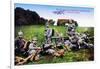 "Machine Gun Company During a Break in Battle", 1915-null-Framed Giclee Print