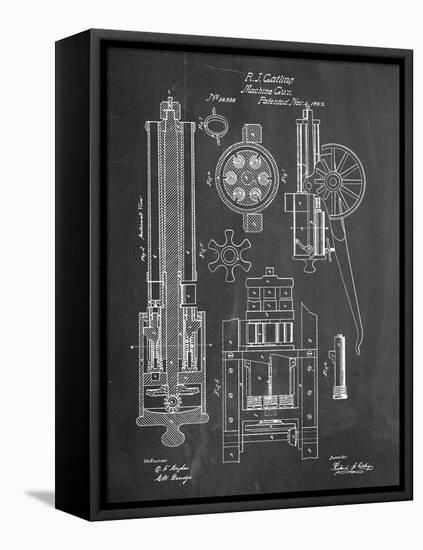 Machine Gun Patent-null-Framed Stretched Canvas