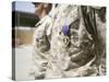 Machine Gunners Stand at the Position of Attention with Their Purple Heart Awards-Stocktrek Images-Stretched Canvas
