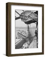 Machine Loading Garbage onto Barge-Harry Leder-Framed Photographic Print