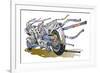 Machine Saturation Dive Unit-HR-FM-Framed Premium Giclee Print