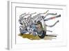 Machine Saturation Dive Unit-HR-FM-Framed Art Print