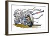 Machine Saturation Dive Unit-HR-FM-Framed Art Print