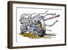 Machine Saturation Dive Unit-HR-FM-Framed Art Print