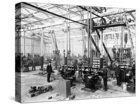 Machine Shop in the Argyll Car Factory, Glasgow, C1899-C1930-null-Stretched Canvas