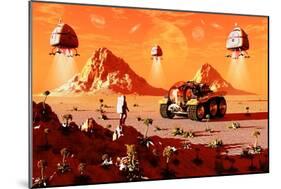 Machines Arriving on an Alien World Which Is About to Be Colonized-null-Mounted Art Print