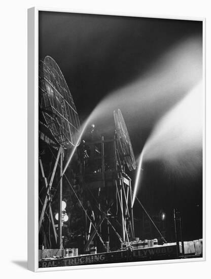 Machines Making Snow and Wind on Set of the Movie "It's a Wonderful Life"-Martha Holmes-Framed Photographic Print