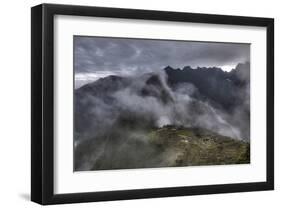 Machu Picchu Misty Mountains-Nish Nalbandian-Framed Art Print