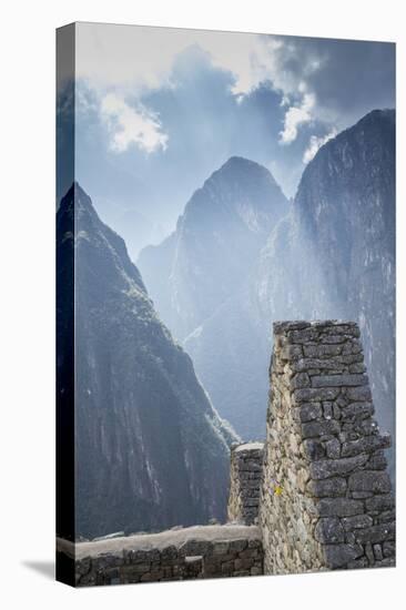 Machu Picchu Stone Walls with Mountains Beyond, Peru-Merrill Images-Stretched Canvas