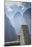 Machu Picchu Stone Walls with Mountains Beyond, Peru-Merrill Images-Mounted Photographic Print