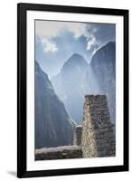 Machu Picchu Stone Walls with Mountains Beyond, Peru-Merrill Images-Framed Photographic Print