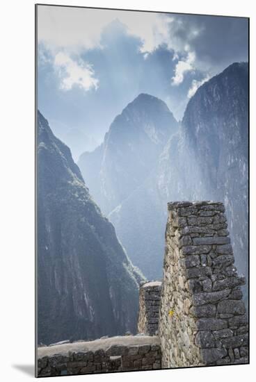 Machu Picchu Stone Walls with Mountains Beyond, Peru-Merrill Images-Mounted Photographic Print