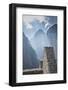 Machu Picchu Stone Walls with Mountains Beyond, Peru-Merrill Images-Framed Photographic Print