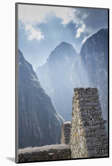 Machu Picchu Stone Walls with Mountains Beyond, Peru-Merrill Images-Mounted Photographic Print