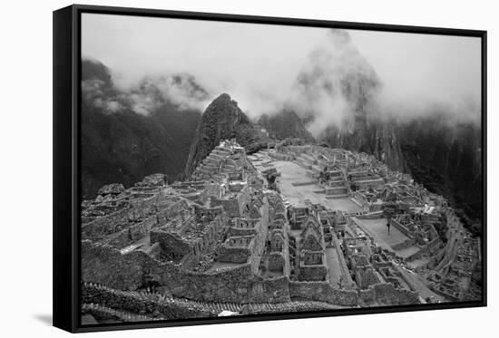 Machu Pichu Peru B/W-null-Framed Stretched Canvas