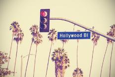Vintage Retro Toned Hollywood Boulevard Sign, Los Angeles.-Maciej Bledowski-Art Print