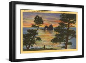 Mack Rock at Sunset, Oregon-null-Framed Art Print