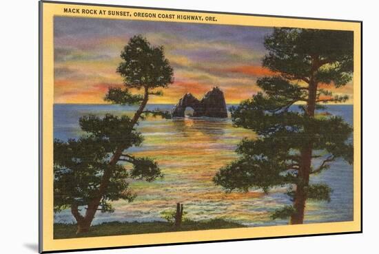 Mack Rock at Sunset, Oregon-null-Mounted Art Print