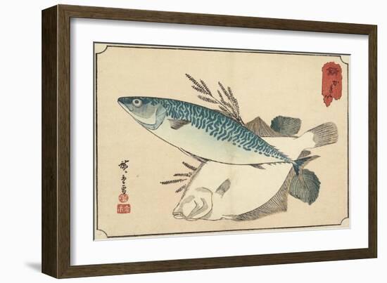 Mackerel and Halibut, Early 19th Century-Utagawa Hiroshige-Framed Giclee Print