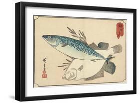 Mackerel and Halibut, Early 19th Century-Utagawa Hiroshige-Framed Giclee Print