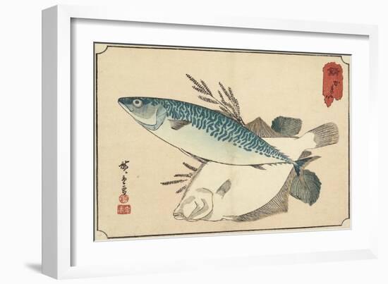 Mackerel and Halibut, Early 19th Century-Utagawa Hiroshige-Framed Giclee Print