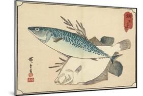 Mackerel and Halibut, Early 19th Century-Utagawa Hiroshige-Mounted Giclee Print