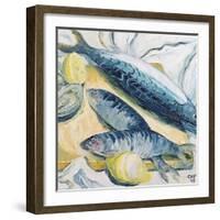 Mackerel with Oysters and Lemons, 1993-Carolyn Hubbard-Ford-Framed Giclee Print