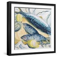 Mackerel with Oysters and Lemons, 1993-Carolyn Hubbard-Ford-Framed Giclee Print