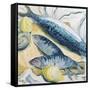 Mackerel with Oysters and Lemons, 1993-Carolyn Hubbard-Ford-Framed Stretched Canvas