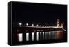 Mackinac Bridge at Night-cristalsimon-Framed Stretched Canvas