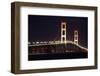 Mackinac Bridge at Night-Paul Souders-Framed Photographic Print